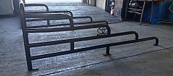 for any of you cattle rails we only use a grade steel with the option of spray paint or powder coated to your liking